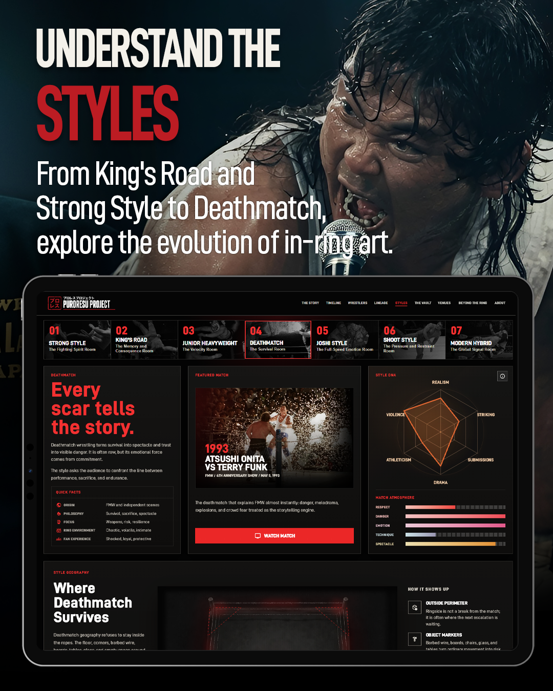 Puroresu Project social carousel slide about styles