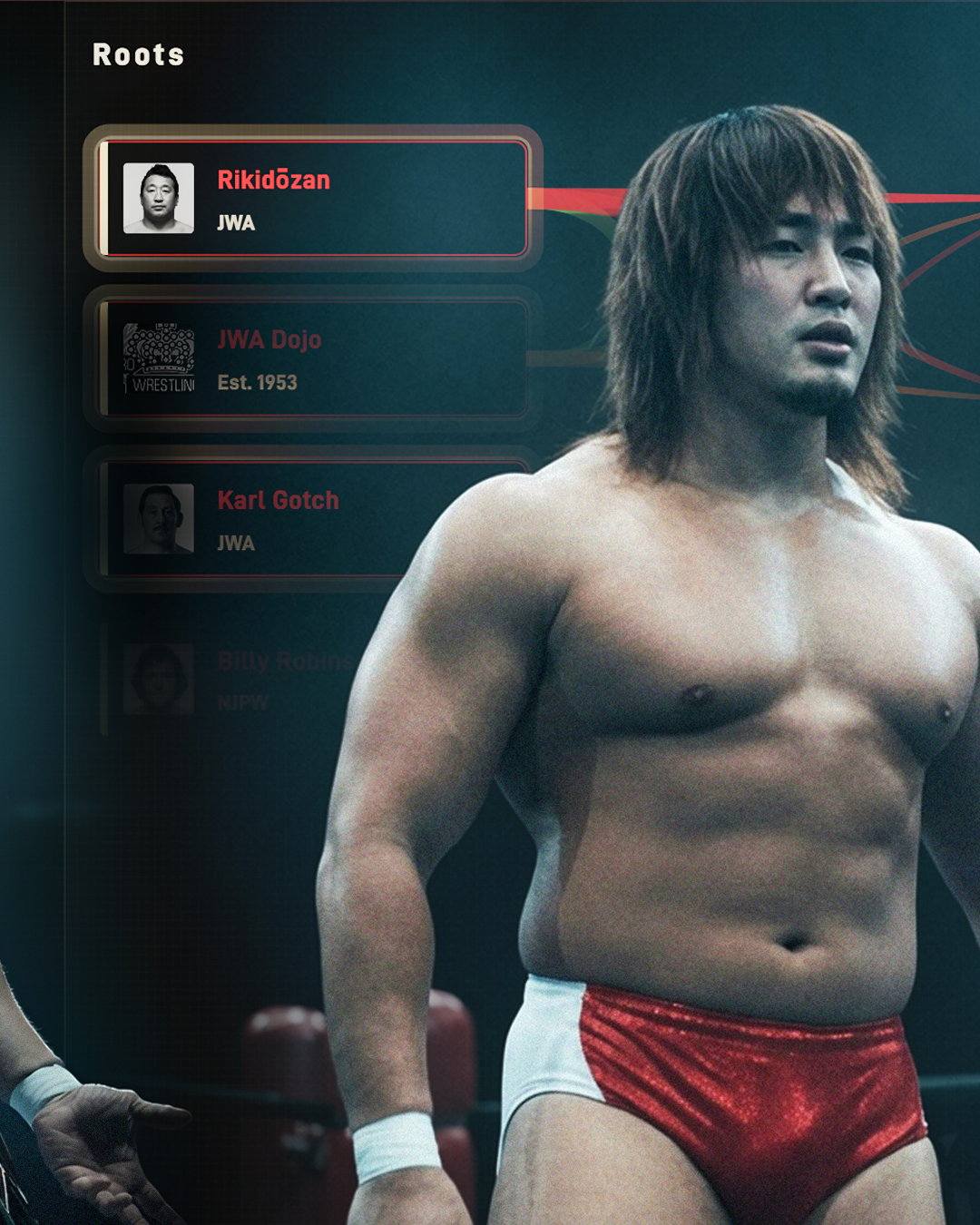 Puroresu Project Tanahashi carousel slide showing Rikidozan lineage roots