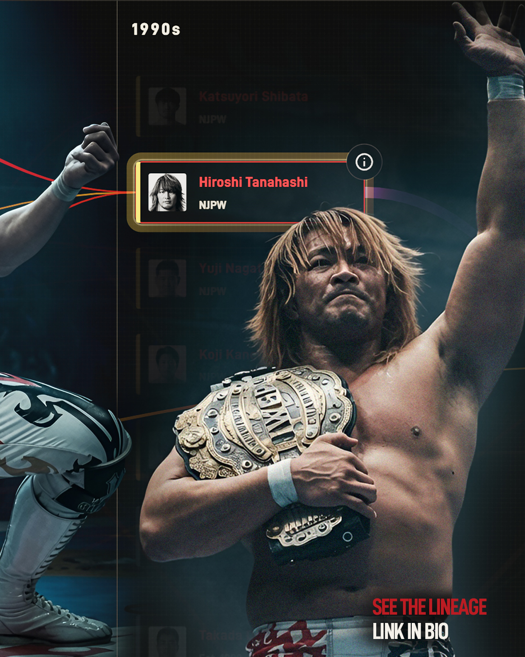 Puroresu Project Tanahashi carousel slide ending with Hiroshi Tanahashi